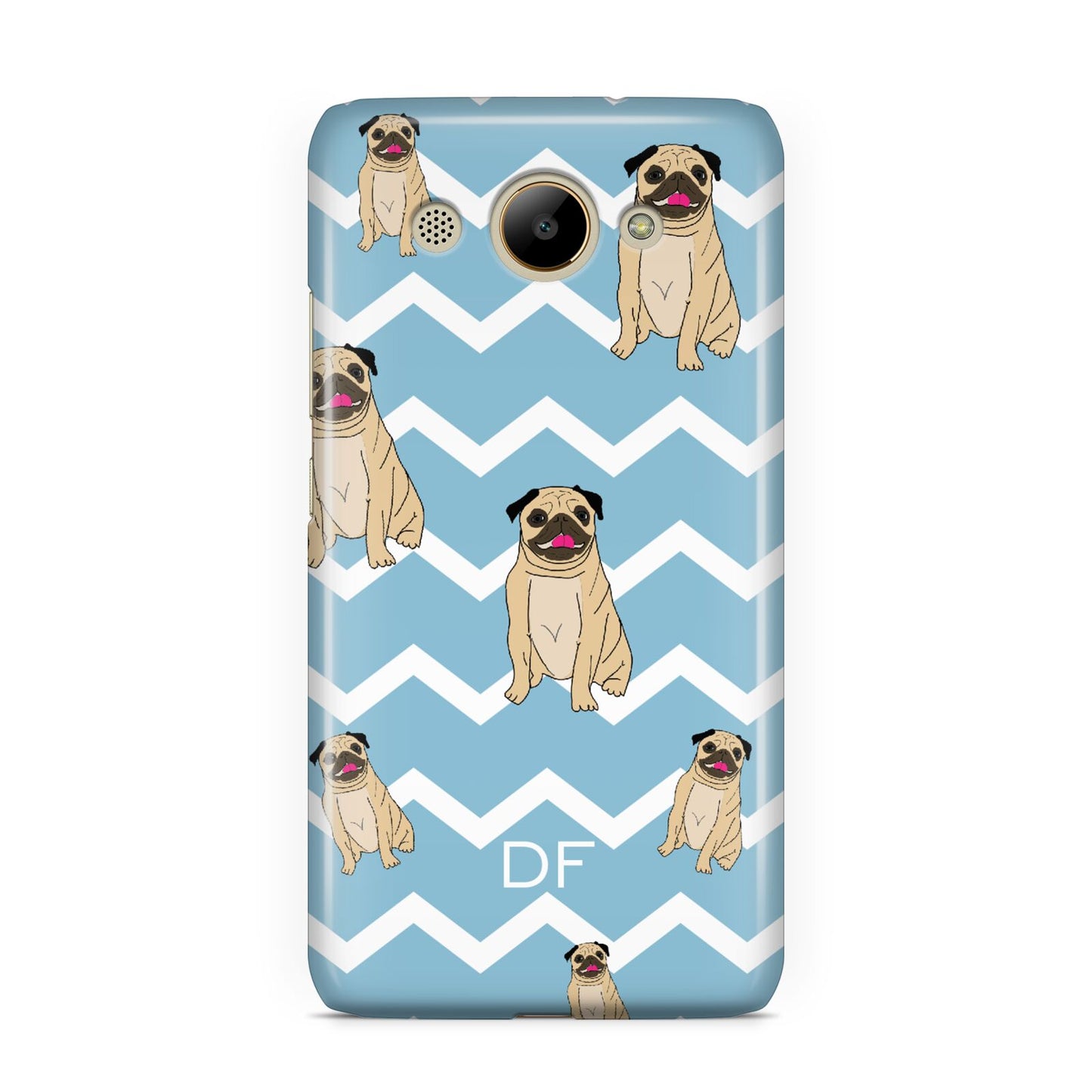 Personalised Pug Initials Huawei Y3 2017