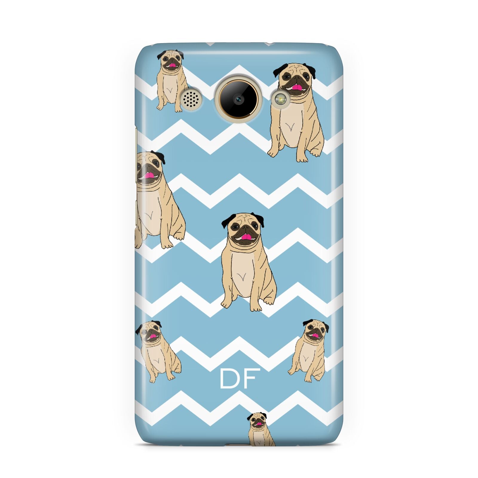 Personalised Pug Initials Huawei Y3 2017