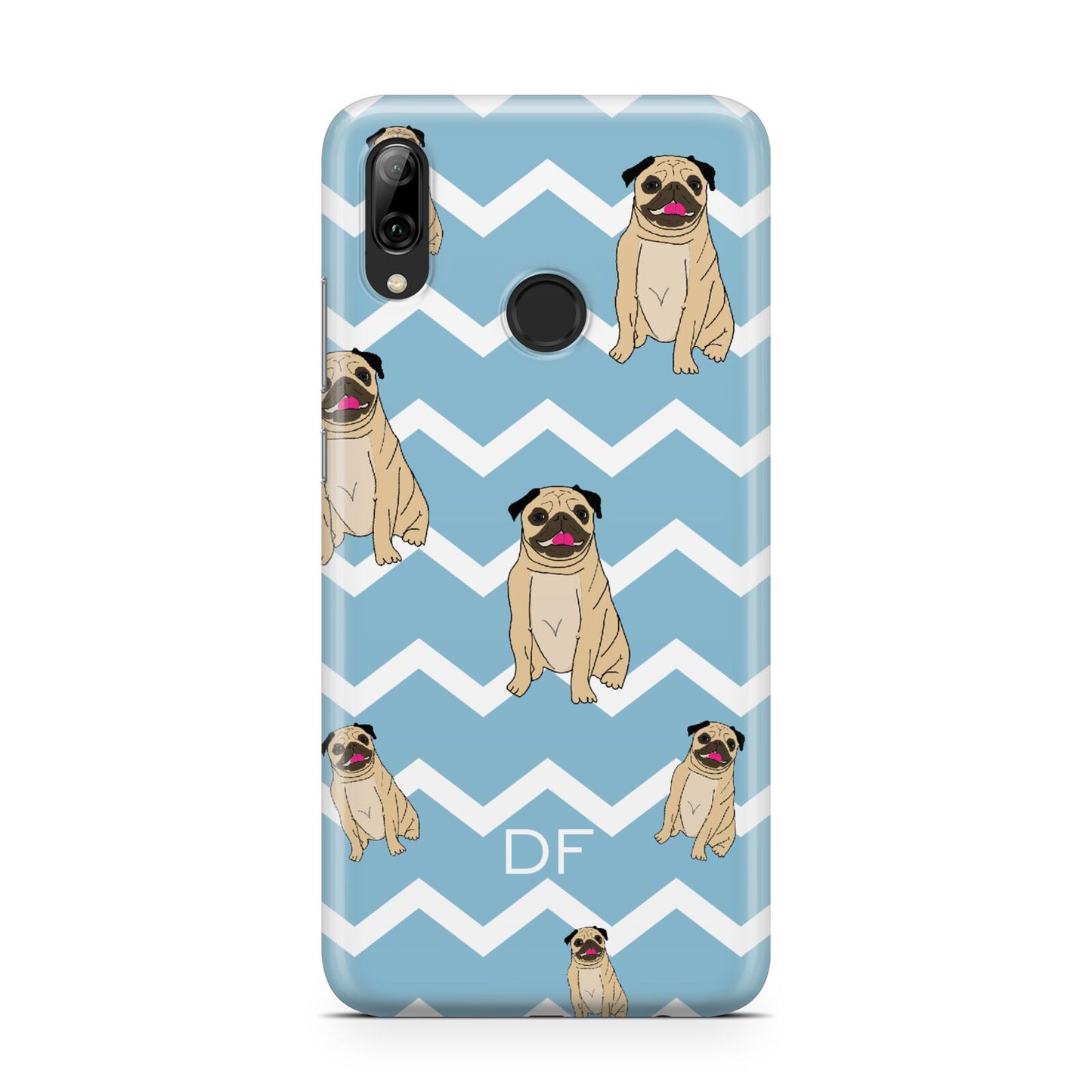 Personalised Pug Initials Huawei Y7 2019
