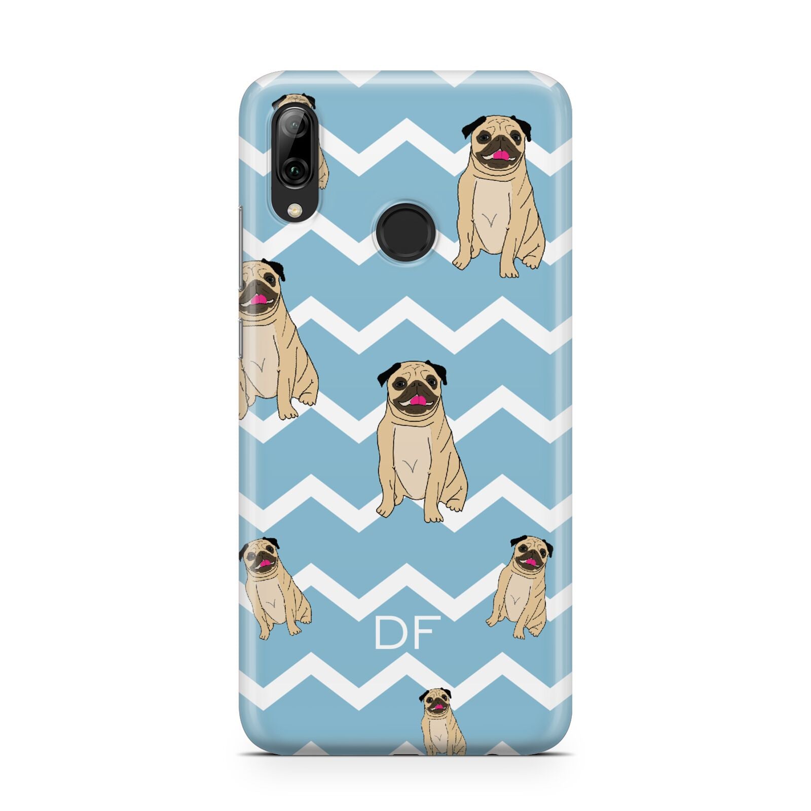 Personalised Pug Initials Huawei Y7 2019