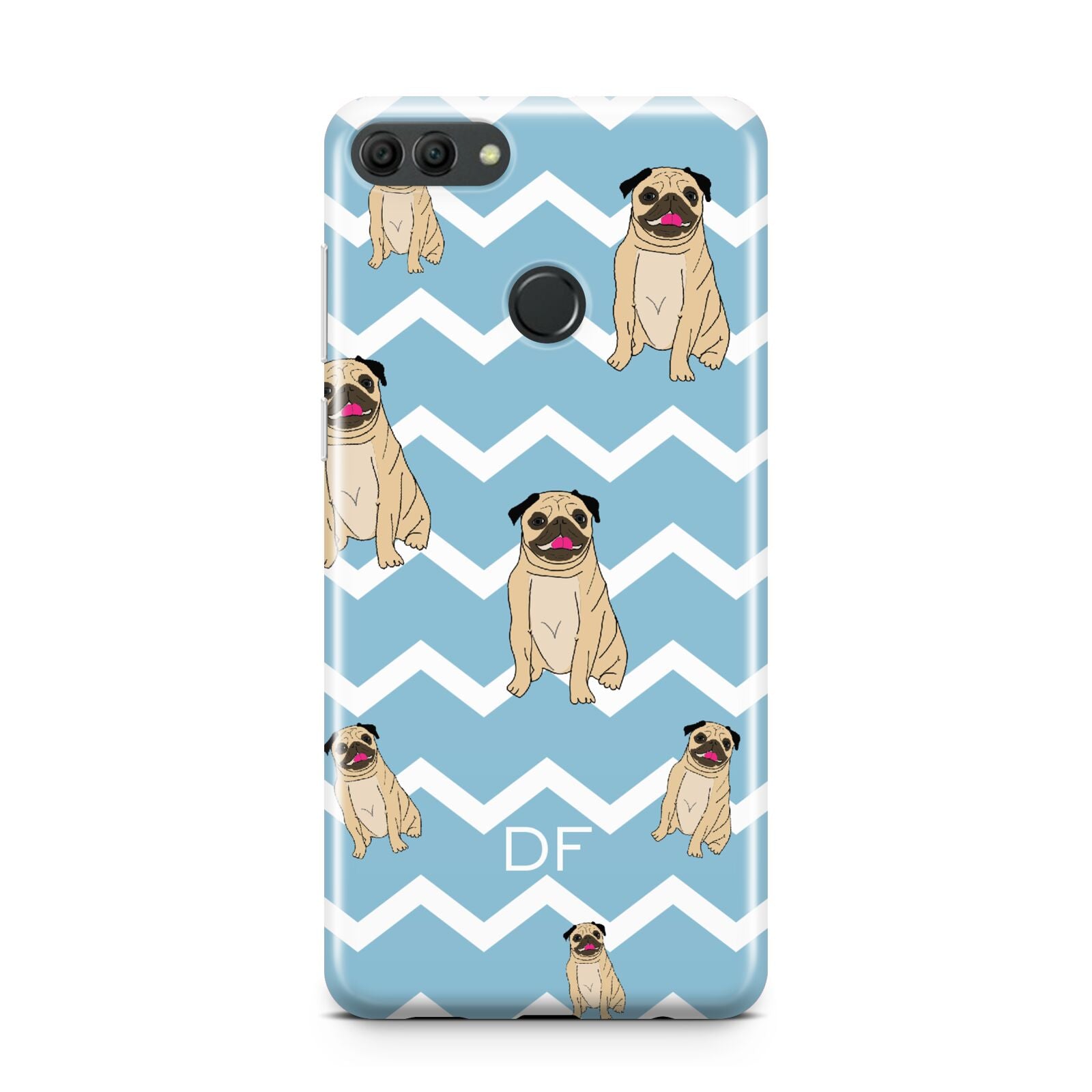 Personalised Pug Initials Huawei Y9 2018