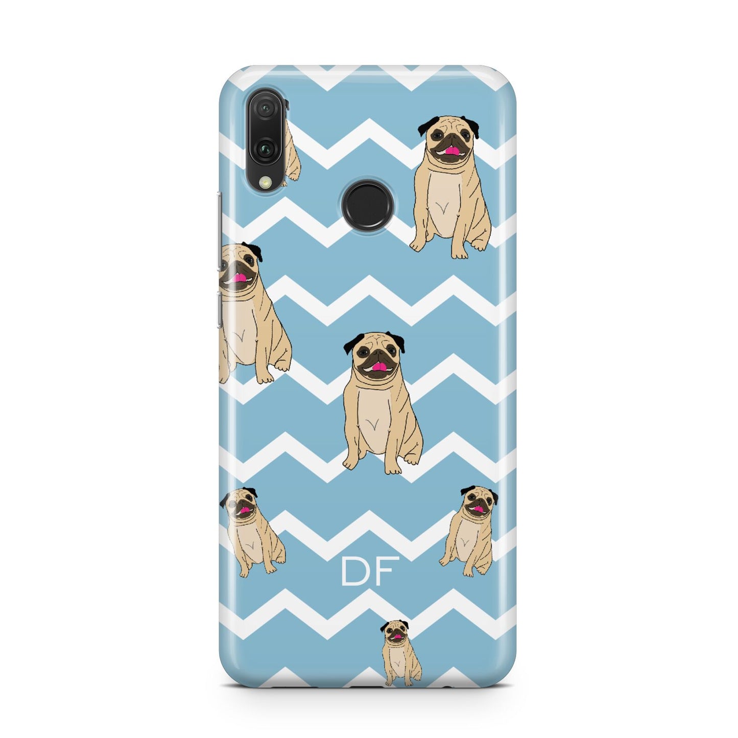 Personalised Pug Initials Huawei Y9 2019