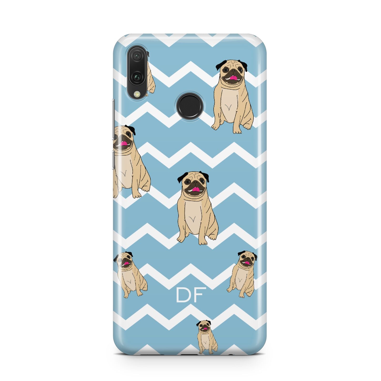 Personalised Pug Initials Huawei Y9 2019