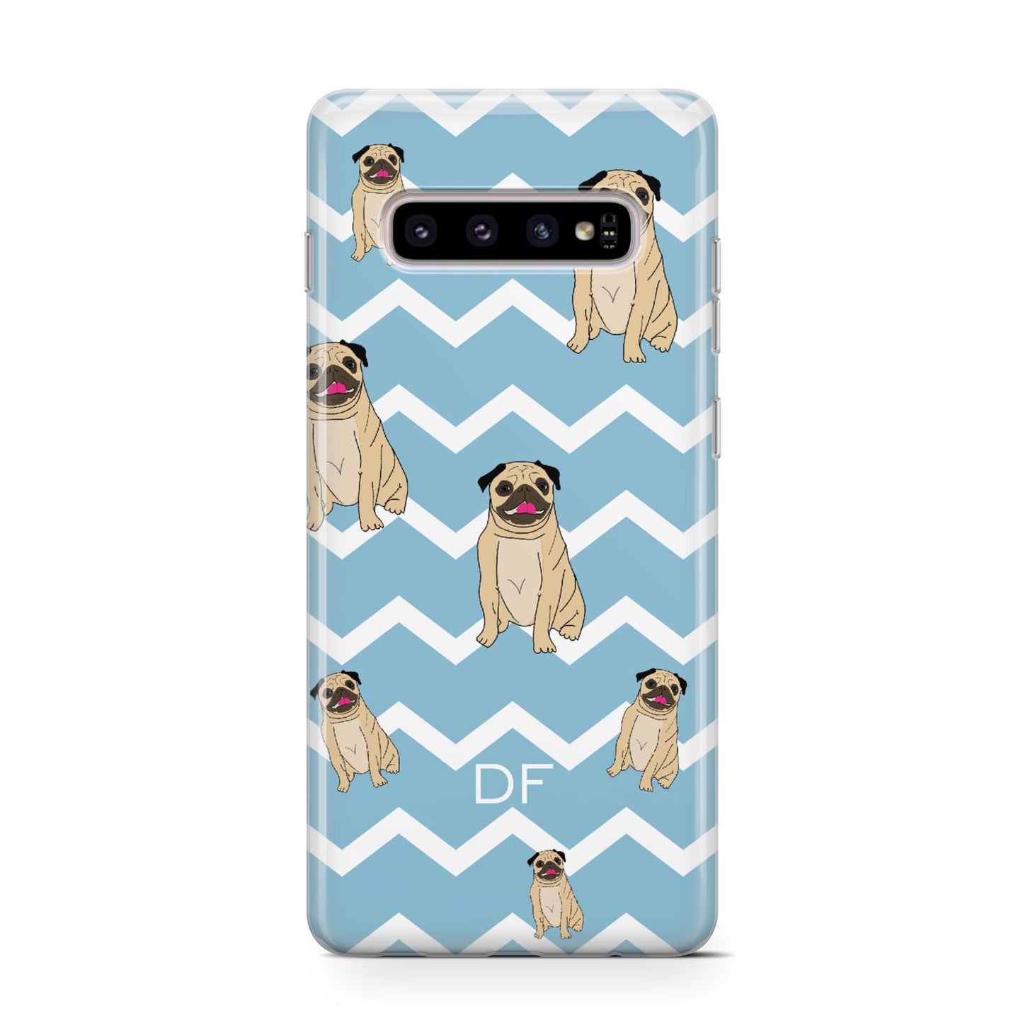Personalised Pug Initials Protective Samsung Galaxy Case