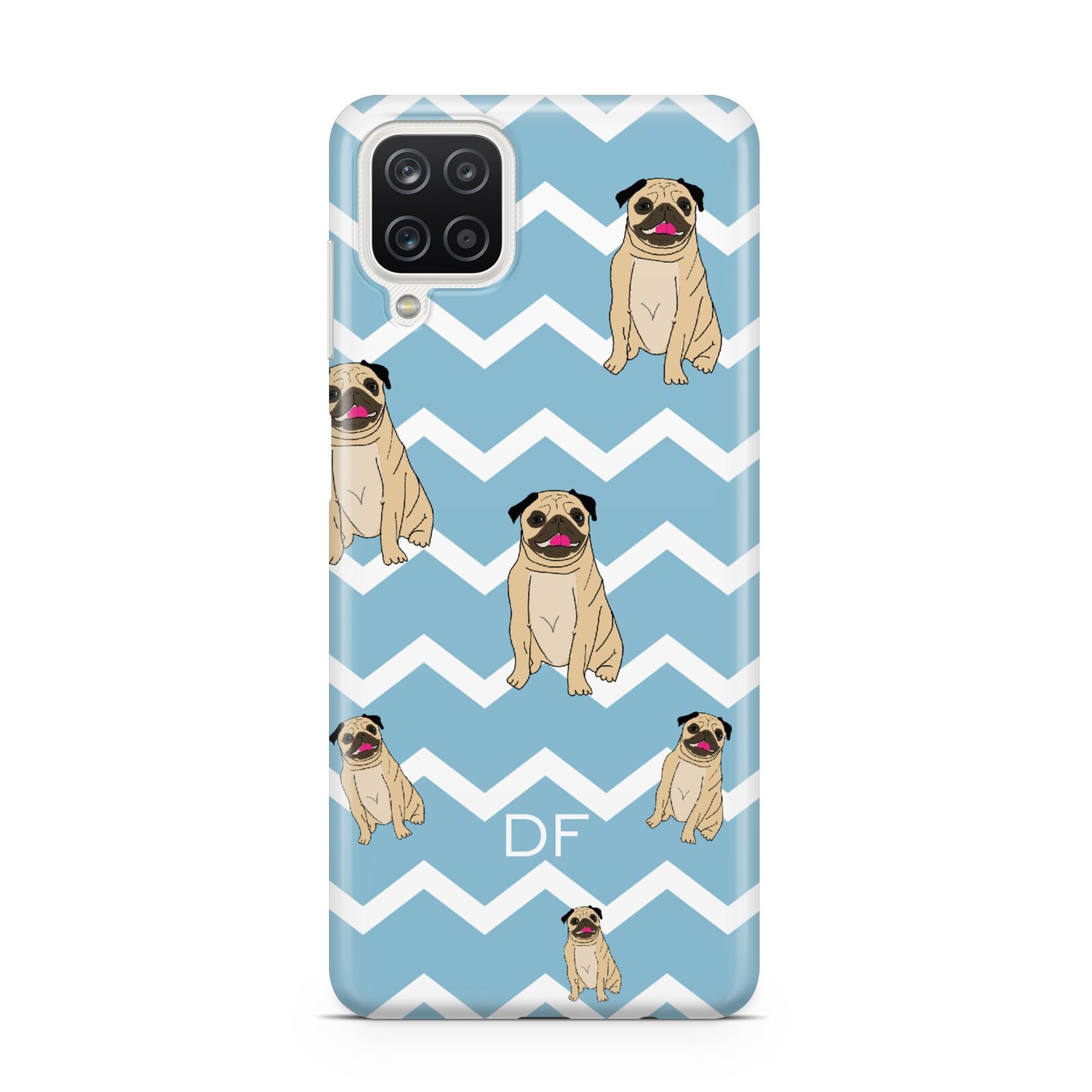 Personalised Pug Initials Samsung A12 Case