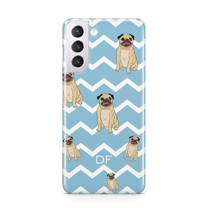 Personalised Pug Initials Samsung S21 Case