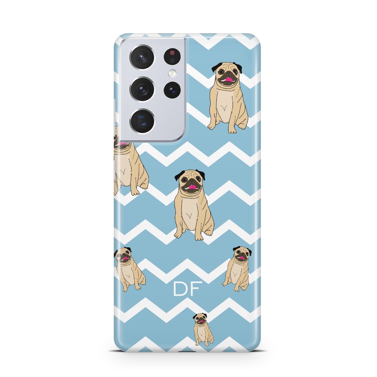Personalised Pug Initials Samsung S21 Ultra Case