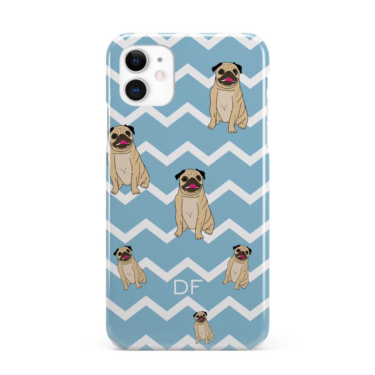 Personalised Pug Initials iPhone 11 3D Snap Case