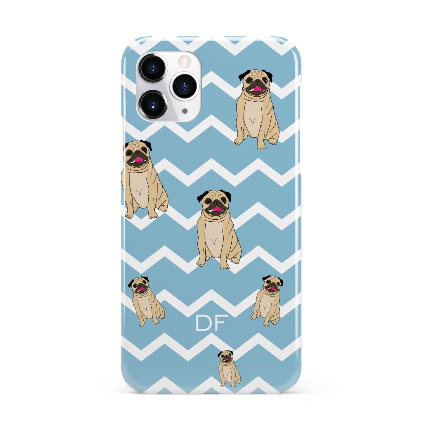 Personalised Pug Initials iPhone 11 Pro 3D Snap Case