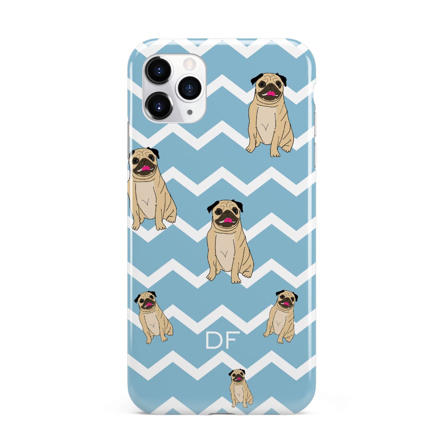 Personalised Pug Initials iPhone 11 Pro Max 3D Tough Case