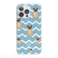 Personalised Pug Initials iPhone 13 Pro Clear Bumper Case