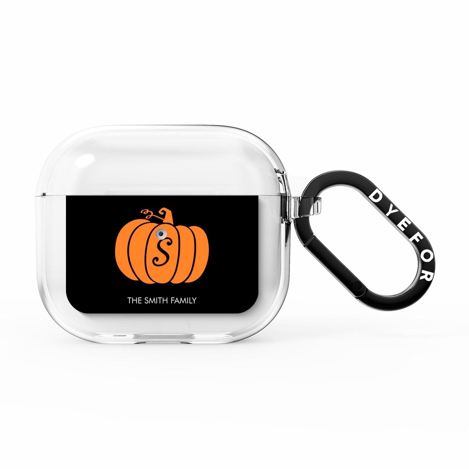 Personalised Pumpkin AirPods Clear Case 3rd Gen