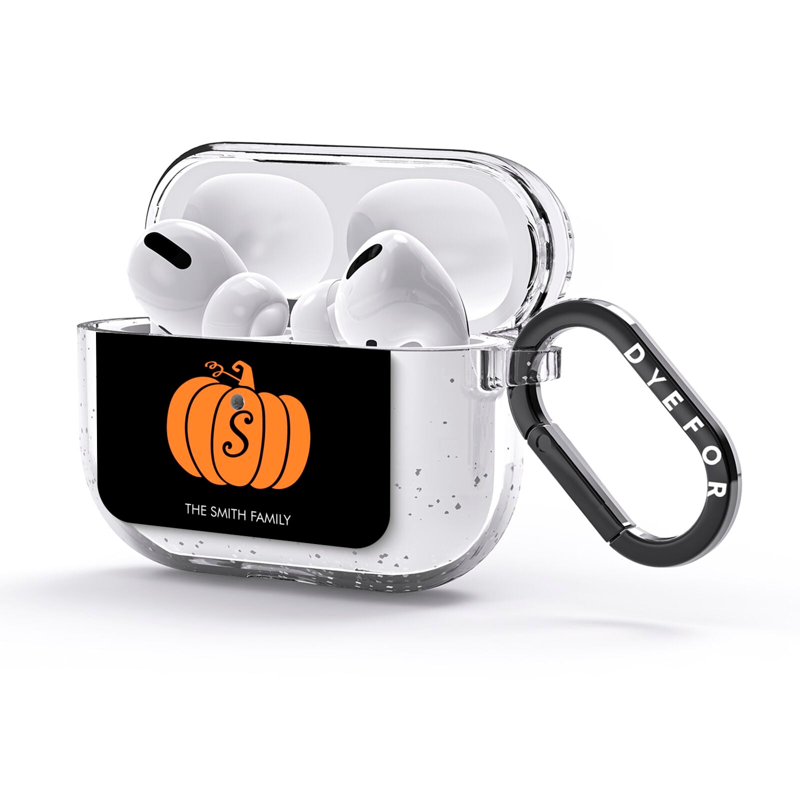 Personalised Pumpkin AirPods Glitter Case 3rd Gen Side Image