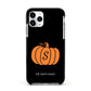 Personalised Pumpkin Apple iPhone 11 Pro in Silver with Black Impact Case