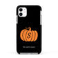 Personalised Pumpkin Apple iPhone 11 in White with Black Impact Case