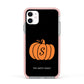 Personalised Pumpkin Apple iPhone 11 in White with Pink Impact Case