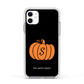 Personalised Pumpkin Apple iPhone 11 in White with White Impact Case