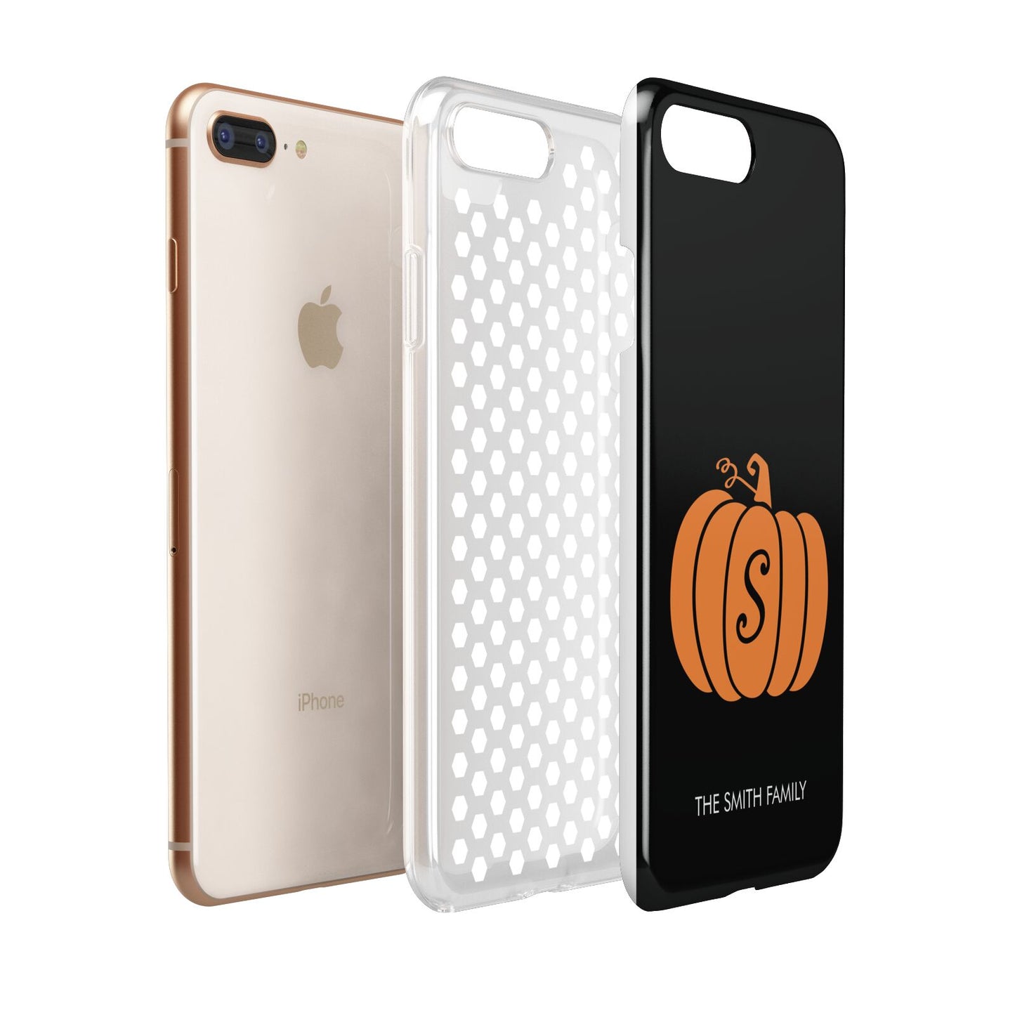 Personalised Pumpkin Apple iPhone 7 8 Plus 3D Tough Case Expanded View