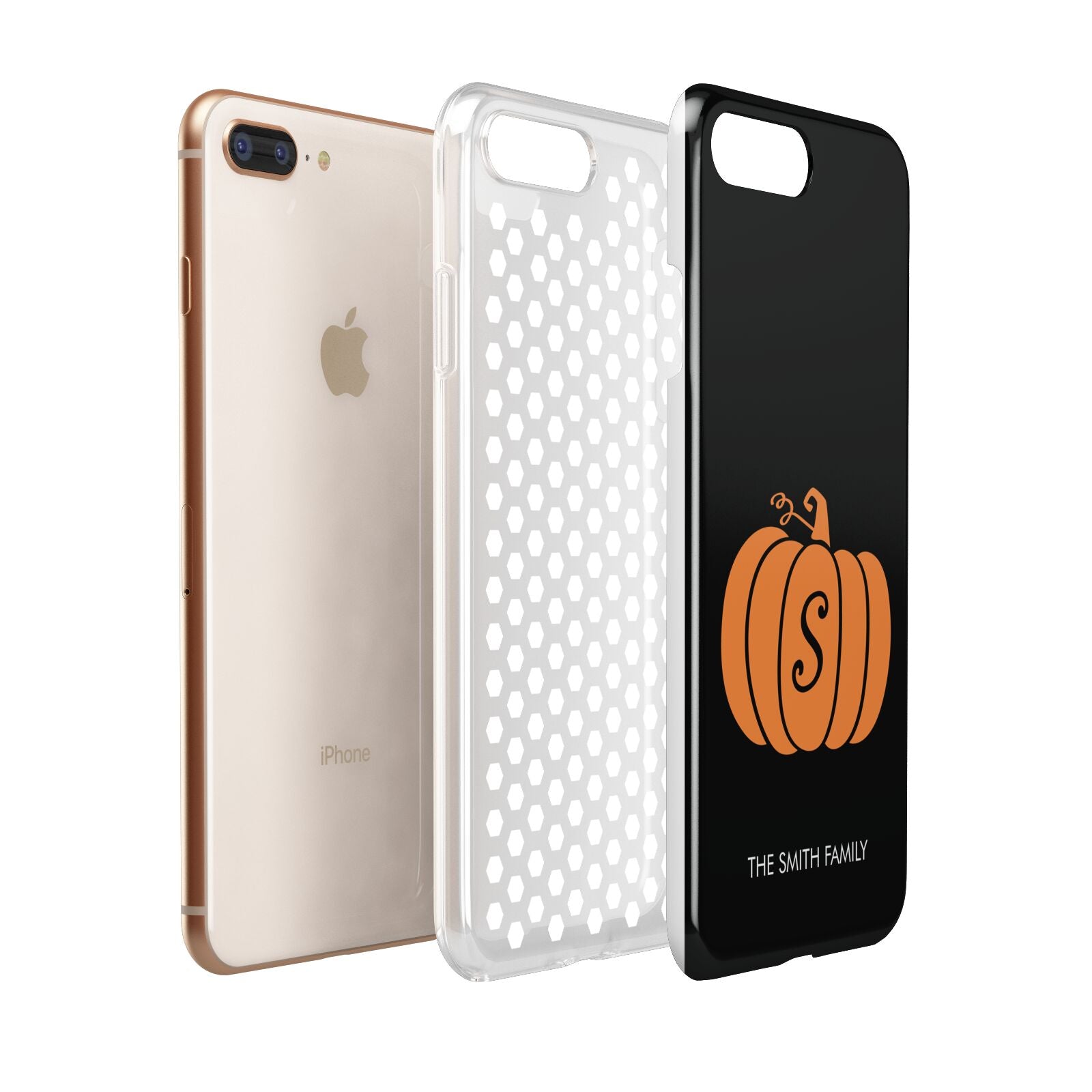 Personalised Pumpkin Apple iPhone 7 8 Plus 3D Tough Case Expanded View