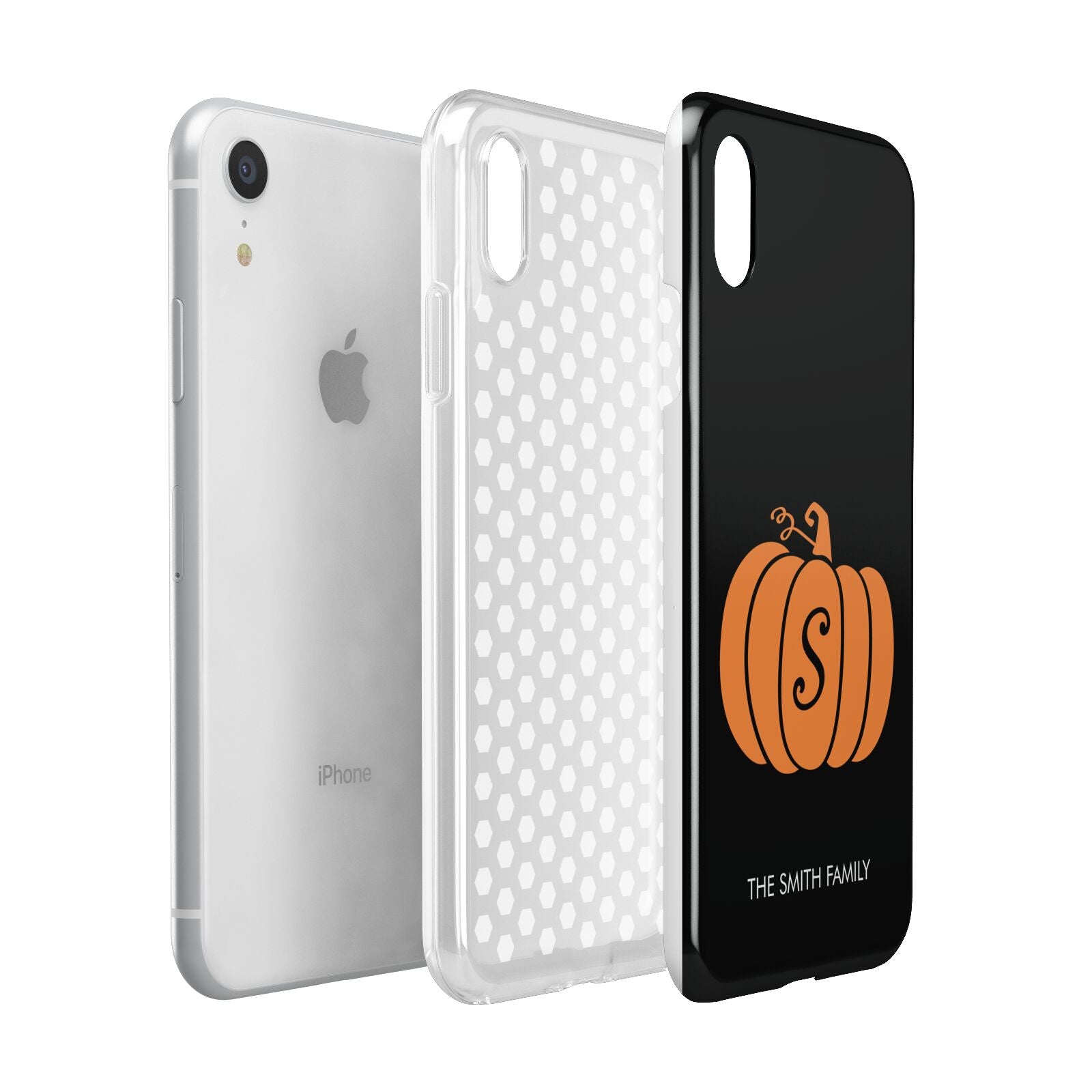 Personalised Pumpkin Apple iPhone XR White 3D Tough Case Expanded view