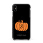 Personalised Pumpkin Apple iPhone Xs Max Impact Case Black Edge on Black Phone