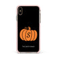 Personalised Pumpkin Apple iPhone Xs Max Impact Case Pink Edge on Gold Phone