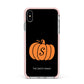 Personalised Pumpkin Apple iPhone Xs Max Impact Case Pink Edge on Silver Phone