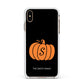 Personalised Pumpkin Apple iPhone Xs Max Impact Case White Edge on Gold Phone