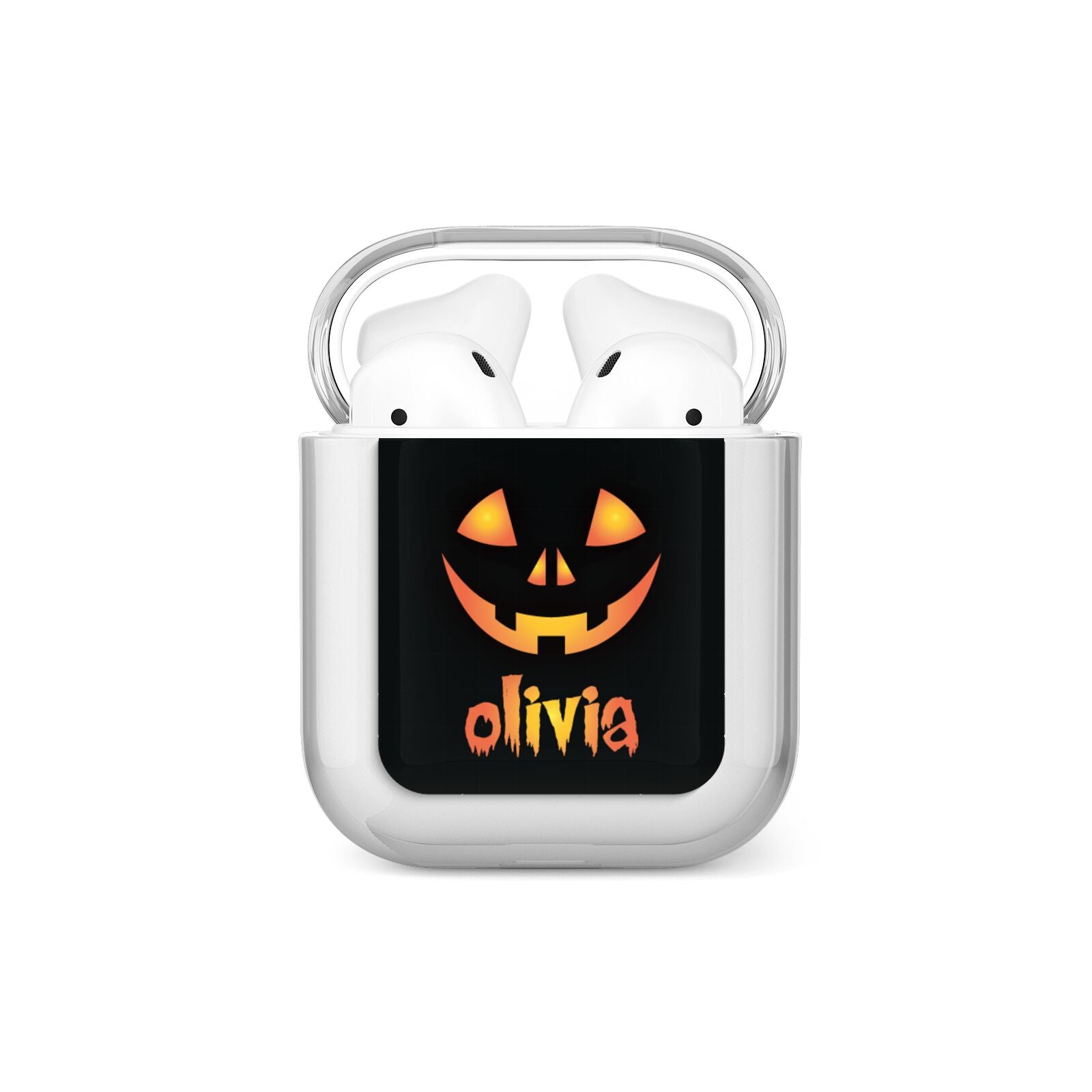 Personalised Pumpkin Face Halloween AirPods Case