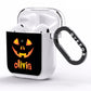 Personalised Pumpkin Face Halloween AirPods Clear Case Side Image