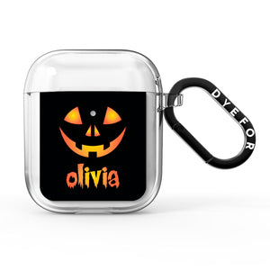 Personalised Pumpkin Face Halloween AirPods Case