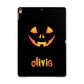 Personalised Pumpkin Face Halloween Apple iPad Gold Case