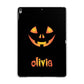 Personalised Pumpkin Face Halloween Apple iPad Grey Case