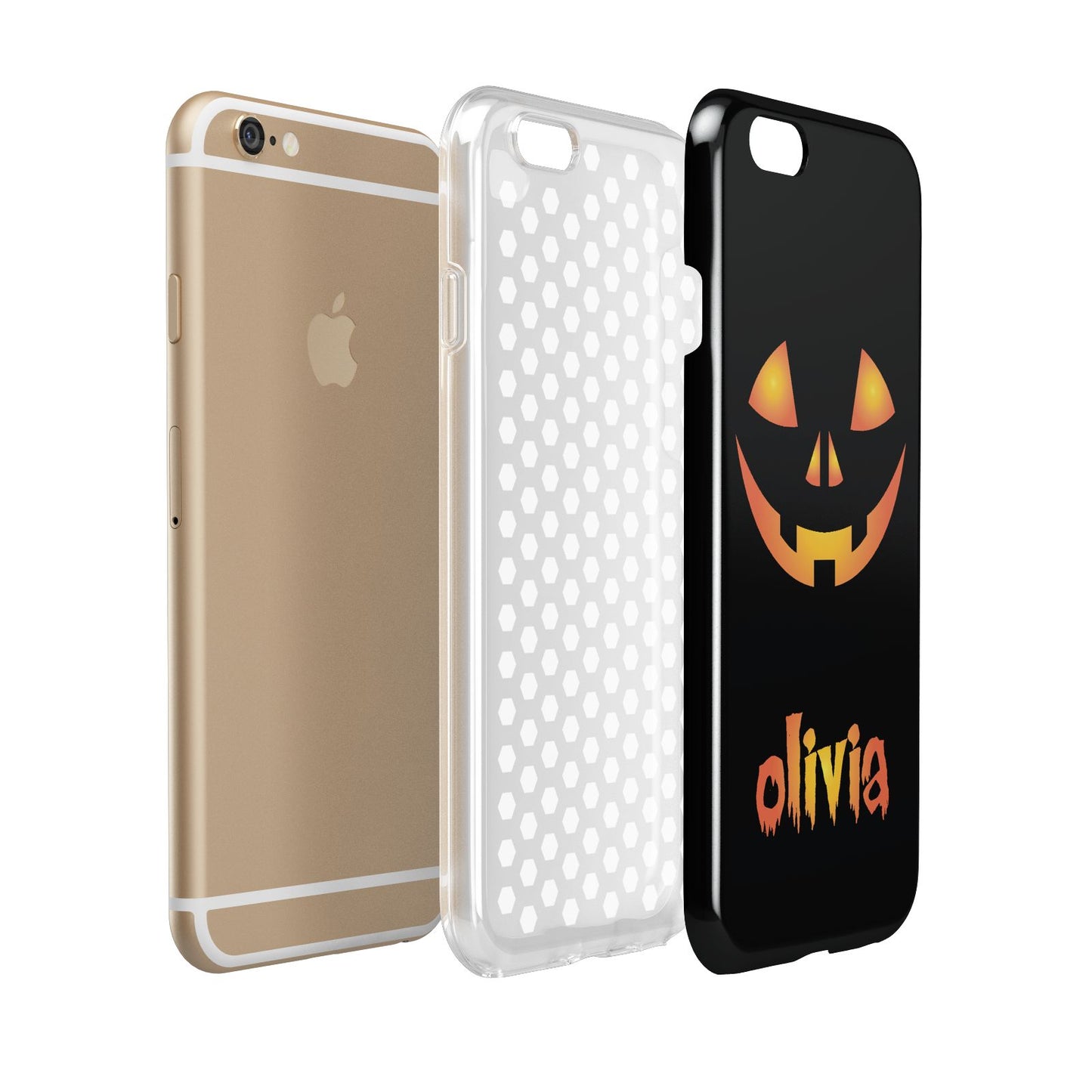 Personalised Pumpkin Face Halloween Apple iPhone 6 3D Tough Case Expanded view