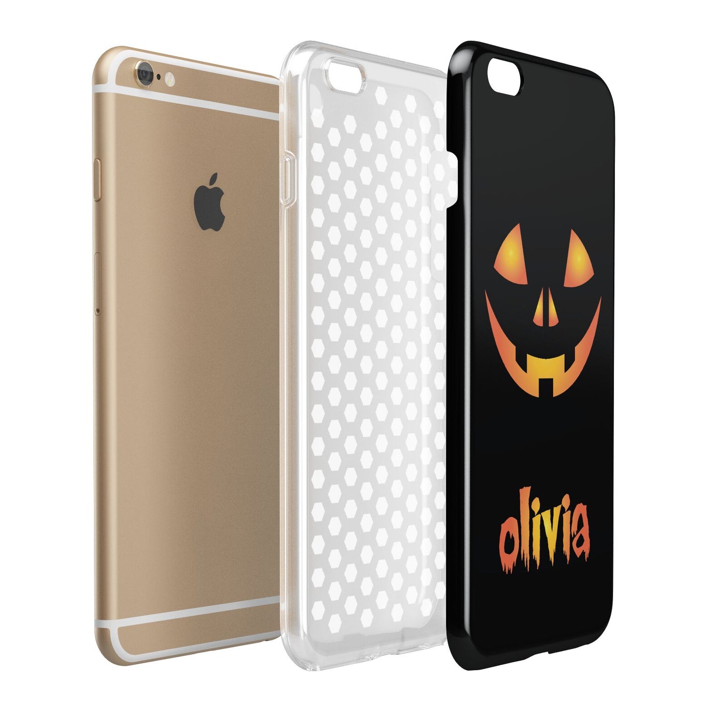 Personalised Pumpkin Face Halloween Apple iPhone 6 Plus 3D Tough Case Expand Detail Image