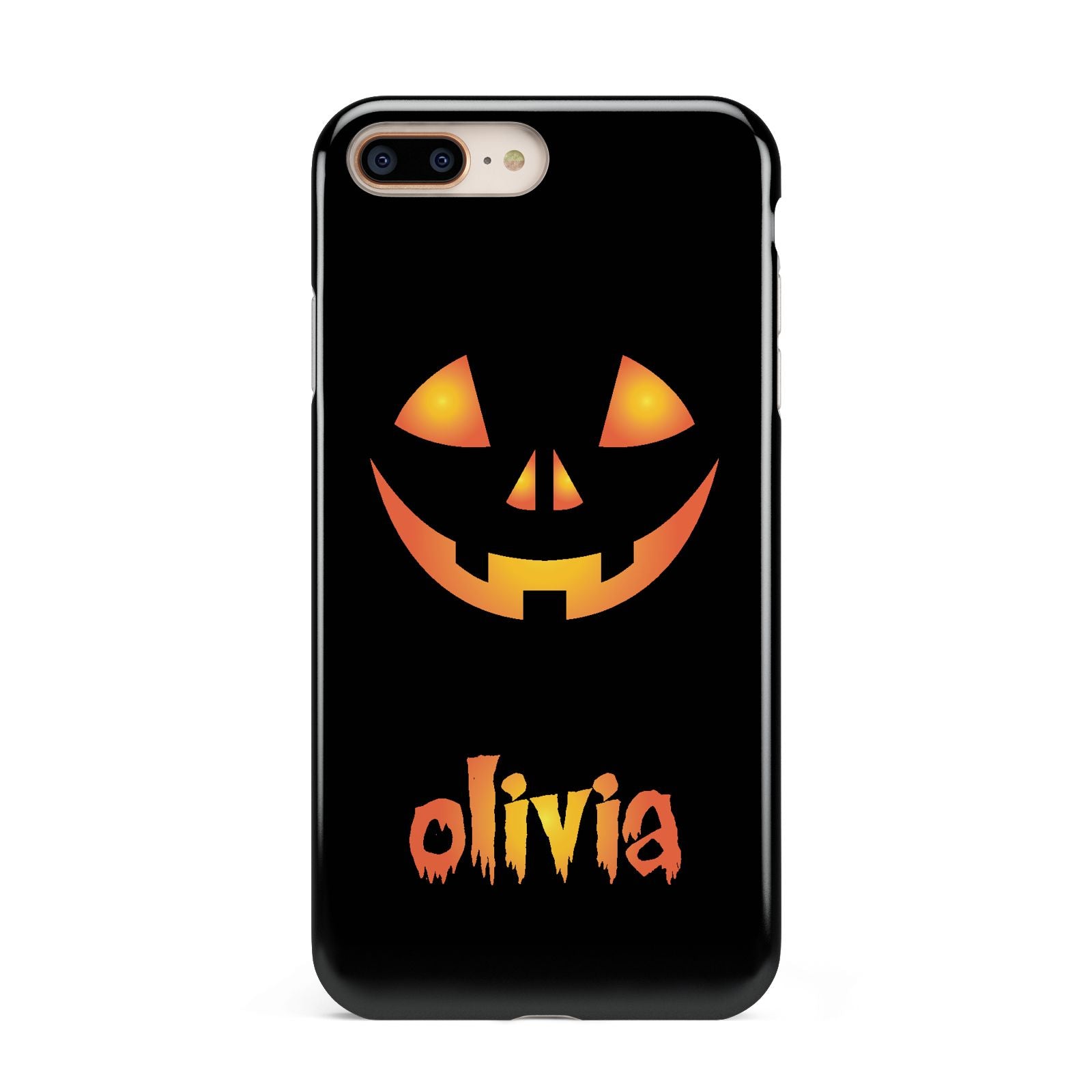 Personalised Pumpkin Face Halloween Apple iPhone 7 8 Plus 3D Tough Case