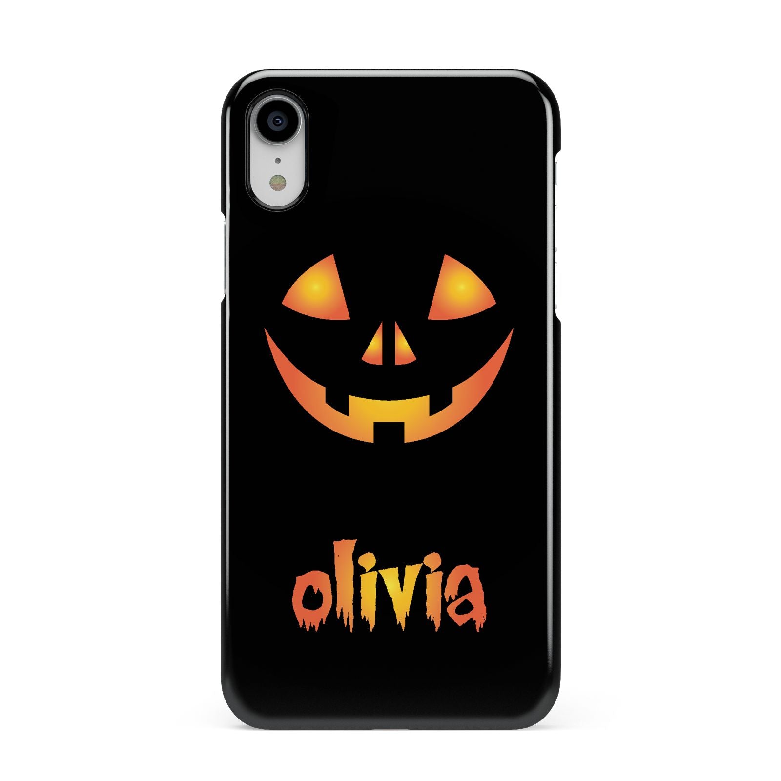 Personalised Pumpkin Face Halloween Apple iPhone XR White 3D Snap Case