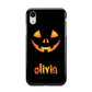 Personalised Pumpkin Face Halloween Apple iPhone XR White 3D Tough Case