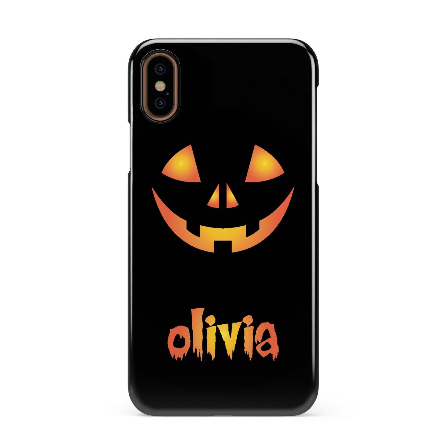 Personalised Pumpkin Face Halloween Apple iPhone XS 3D Snap Case