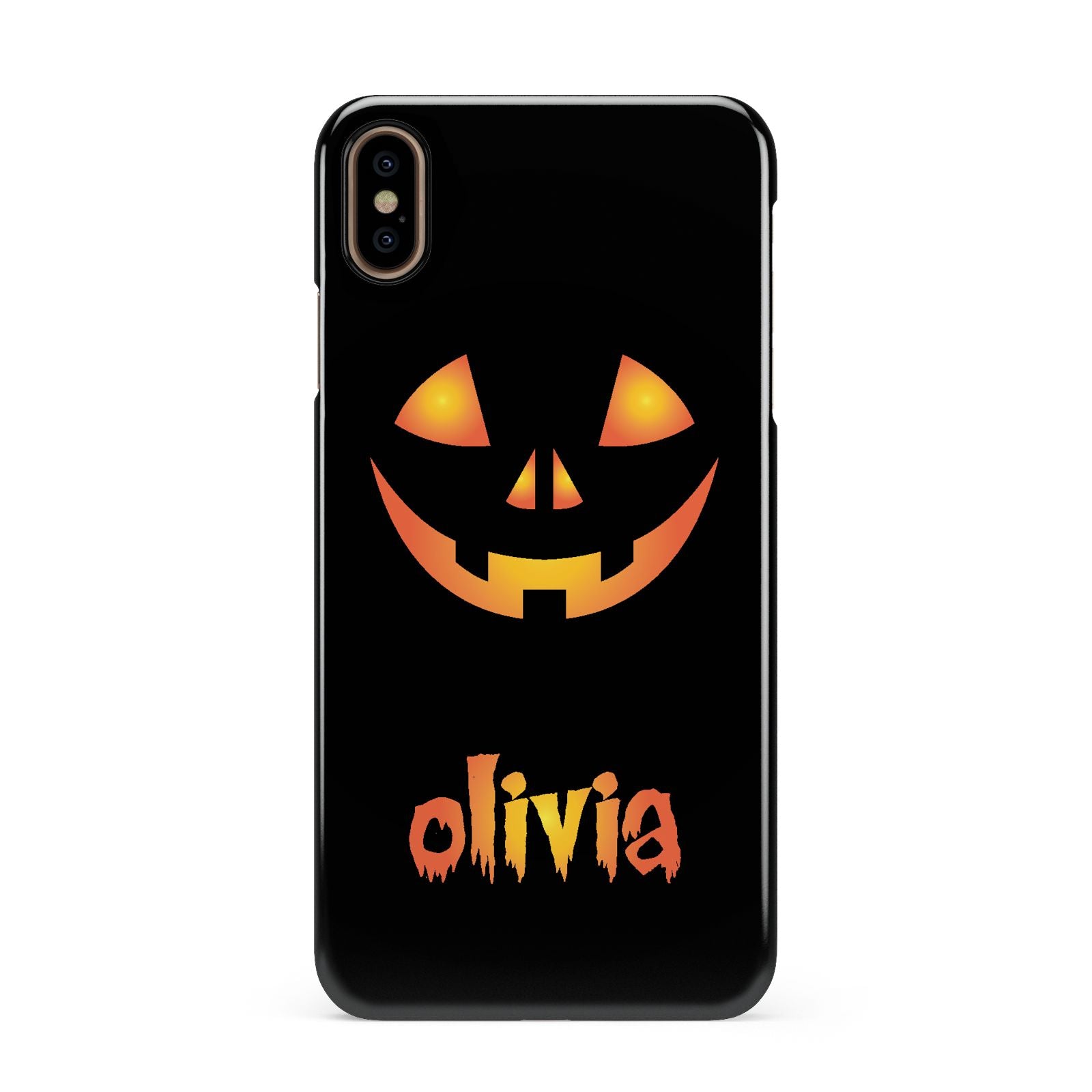Personalised Pumpkin Face Halloween Apple iPhone Xs Max 3D Snap Case