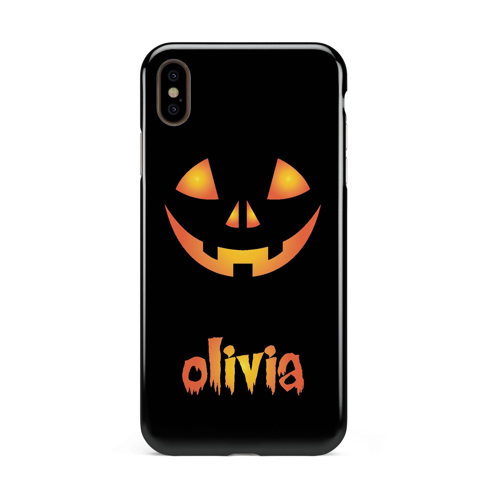 Personalised Pumpkin Face Halloween Apple iPhone Xs Max 3D Tough Case