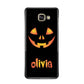 Personalised Pumpkin Face Halloween Samsung Galaxy A3 2016 Case on gold phone