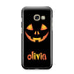 Personalised Pumpkin Face Halloween Samsung Galaxy A3 2017 Case on gold phone