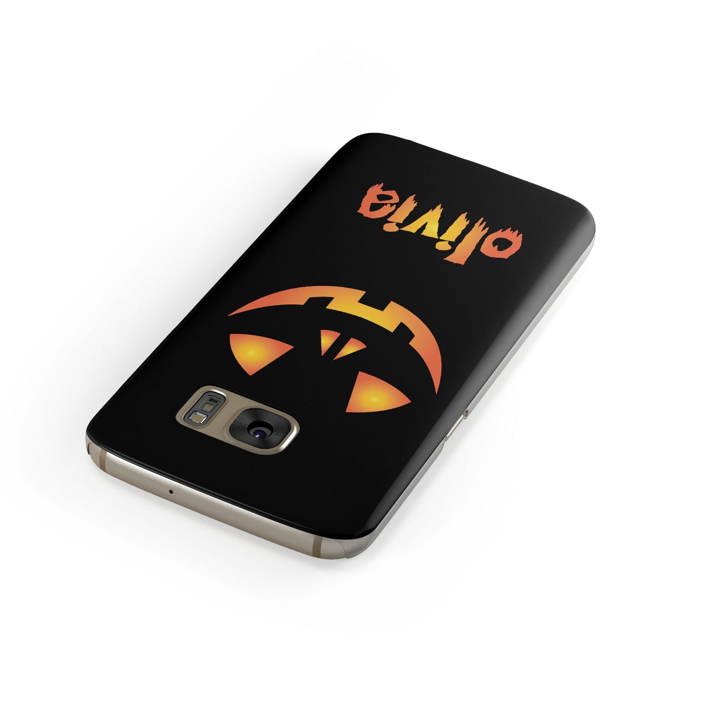 Personalised Pumpkin Face Halloween Samsung Galaxy Case Front Close Up
