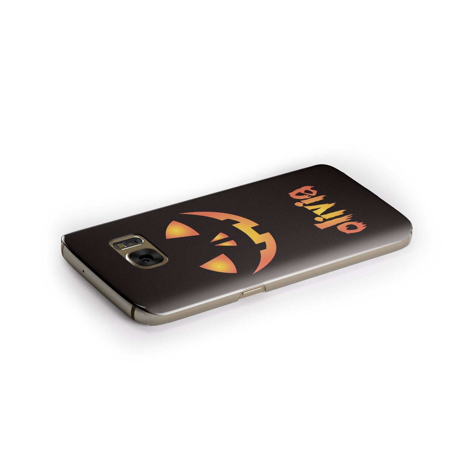 Personalised Pumpkin Face Halloween Samsung Galaxy Case Side Close Up