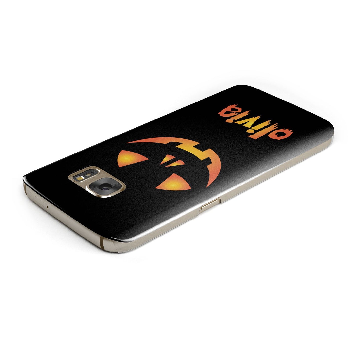 Personalised Pumpkin Face Halloween Samsung Galaxy Case Top Cutout