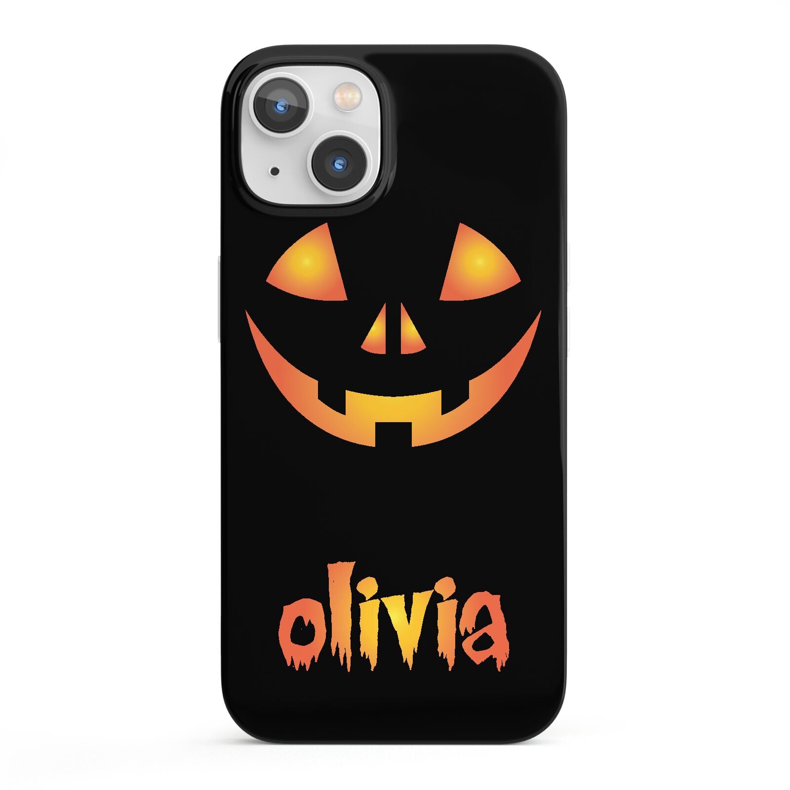 Personalised Pumpkin Face Halloween iPhone 13 Full Wrap 3D Snap Case