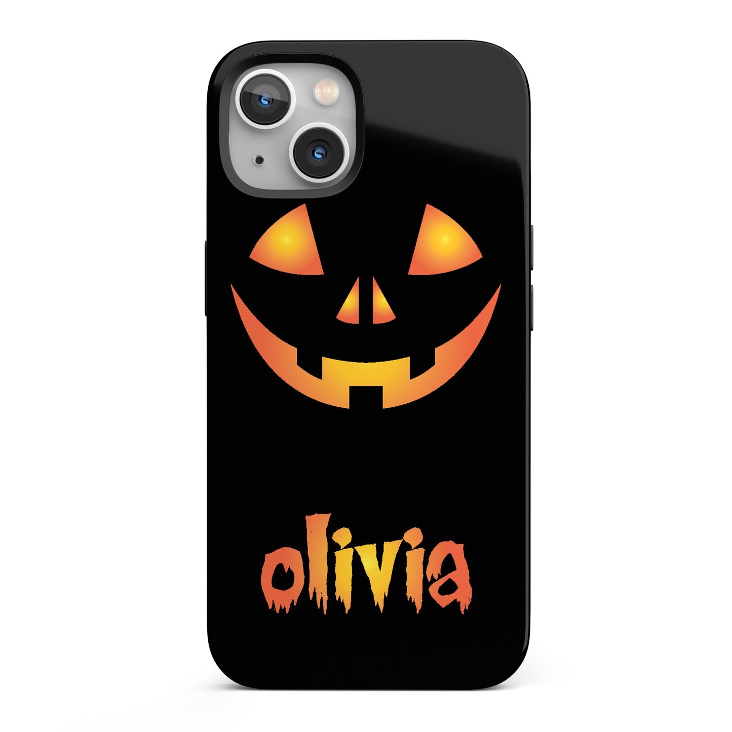 Personalised Pumpkin Face Halloween iPhone 13 Full Wrap 3D Tough Case