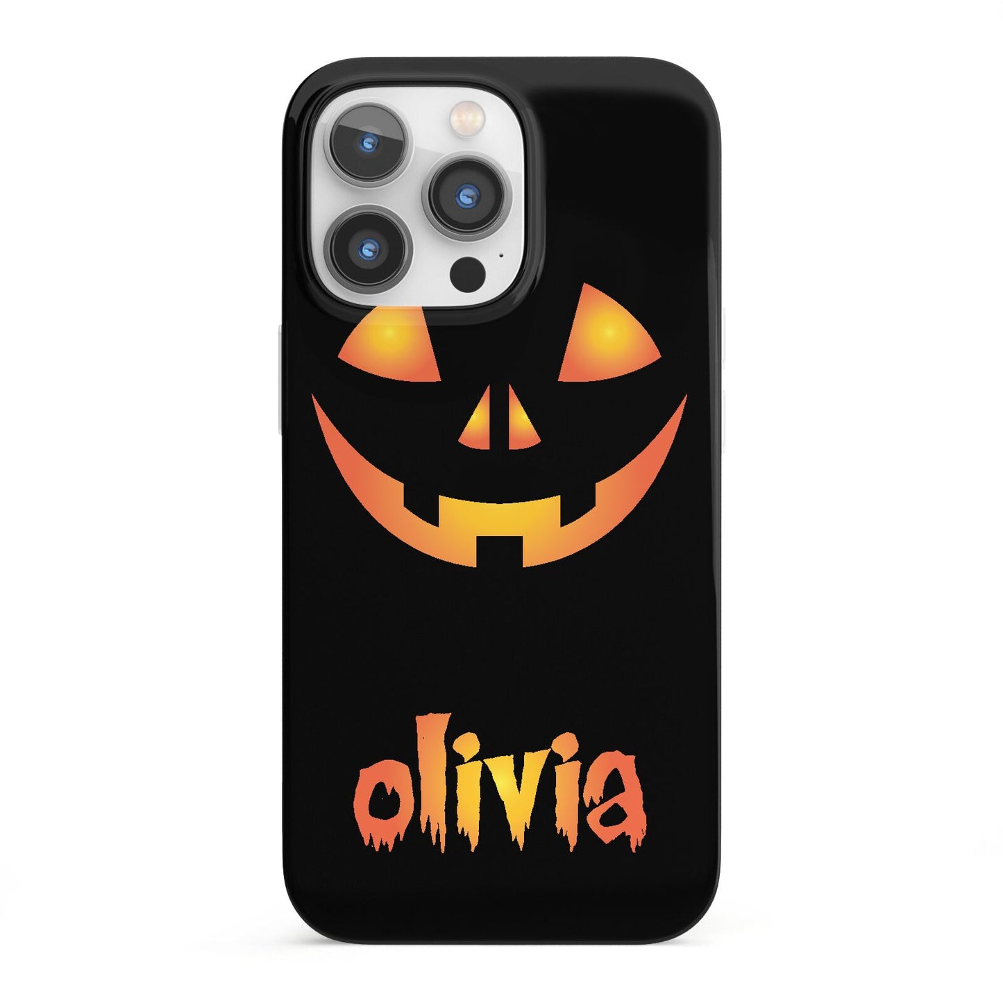 Personalised Pumpkin Face Halloween iPhone 13 Pro Full Wrap 3D Snap Case