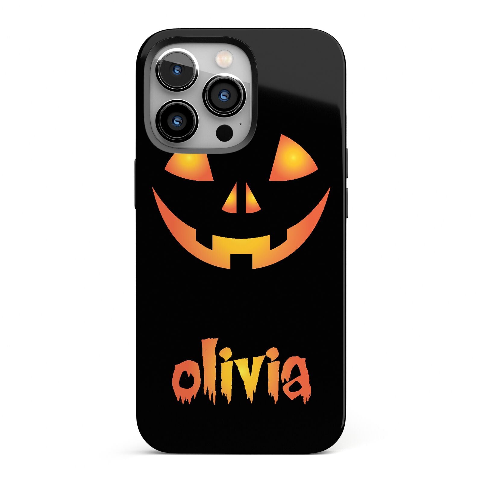 Personalised Pumpkin Face Halloween iPhone 13 Pro Full Wrap 3D Tough Case